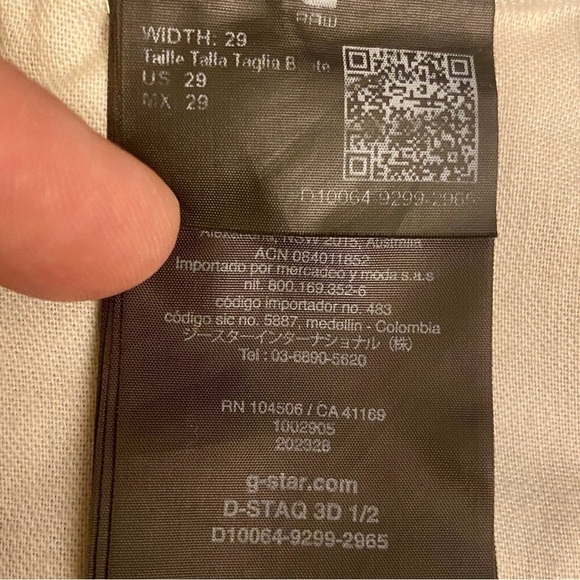 G-Star Raw Size 29 D-Staq 3D Denim Shorts Mens 33x10 Button Fly Light Wash - Picture 10 of 15